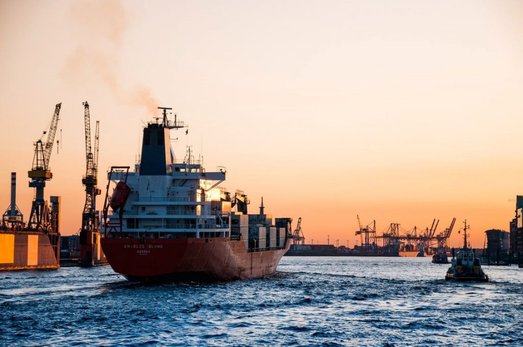 A ship by the docks