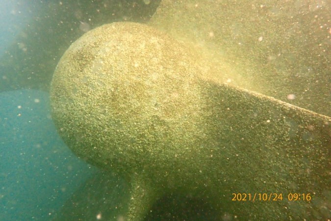 Propeller hard marine growth