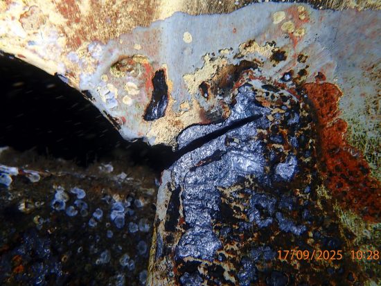 Crack found in rudder blade
