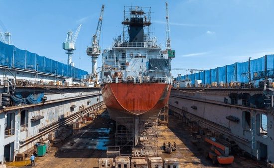 Vessel in drydock s